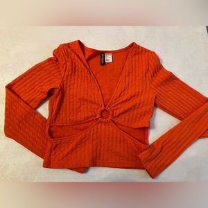 Orange cut out long sleeve